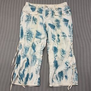 Y2K Cargo Capri‎ Apollo Jeans 17/18 Blue White Brush Stroke